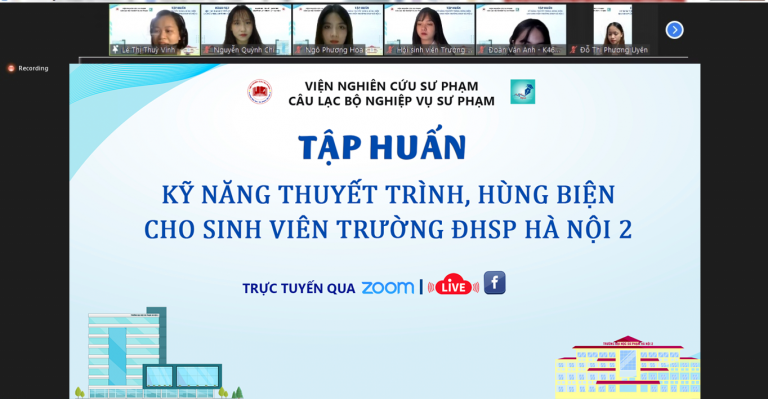 Tập huấn “Kỹ năng thuyết trình, hùng biện dành cho sinh viên trường ĐHSP Hà Nội 2 năm học 2021-2022”
