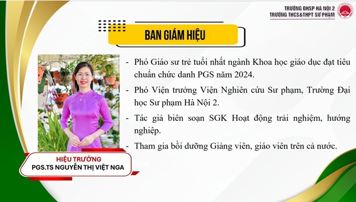 Phó Viện trưởng Viện Nghiên cứu Sư phạm làm Hiệu trưởng Trường THCS và THPT Sư phạm