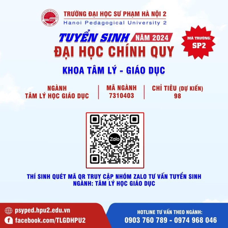 Trường ĐHSP Hà Nội 2 thành lập Khoa Tâm lý – Giáo dục