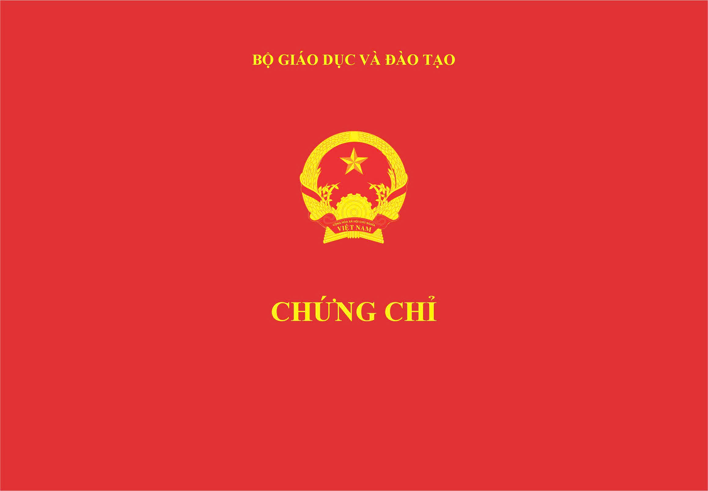 Mẫu Phôi chứng chỉ các chương trình bồi dưỡng của Trường ĐHSP Hà Nội 2